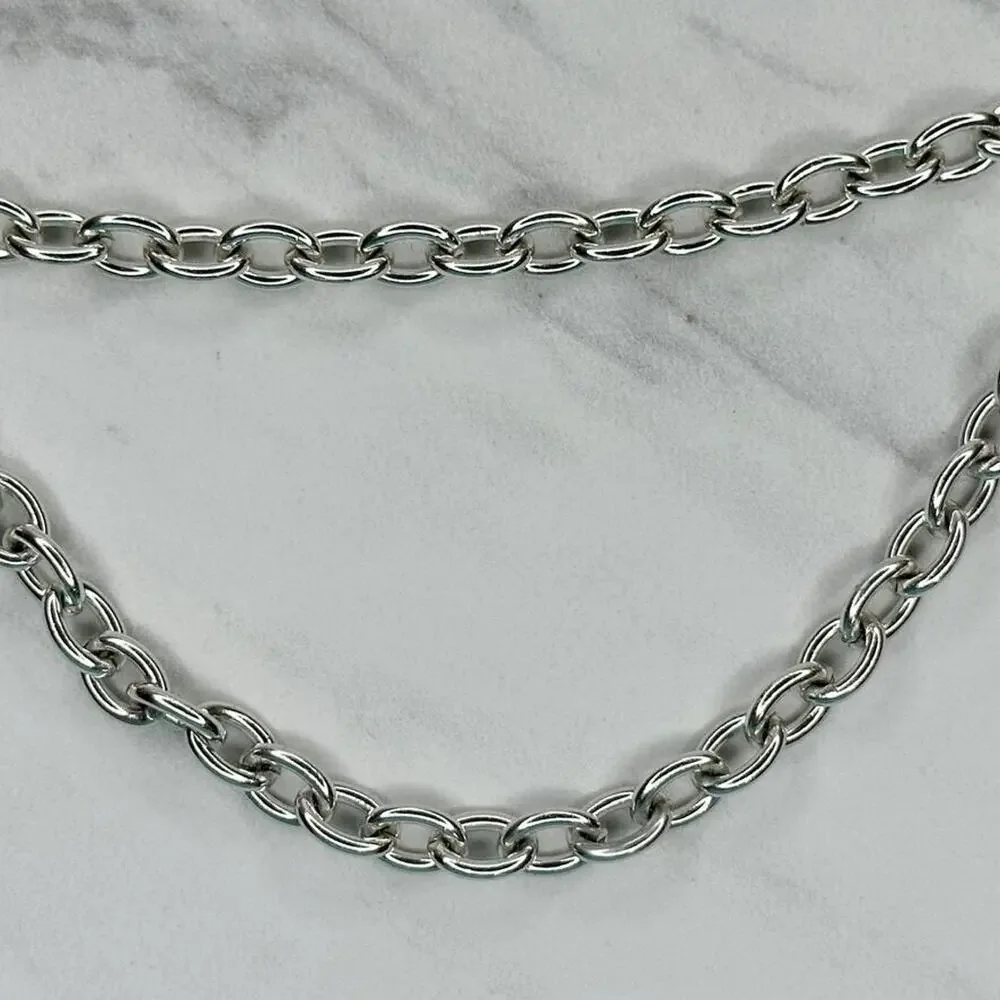 Silver Tone Chain Belt Coin Charm Y2K Festival Style Extra Small/Small ✨